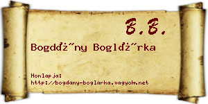 Bogdány Boglárka névjegykártya