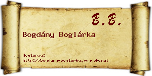 Bogdány Boglárka névjegykártya