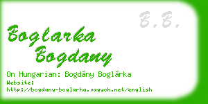 boglarka bogdany business card